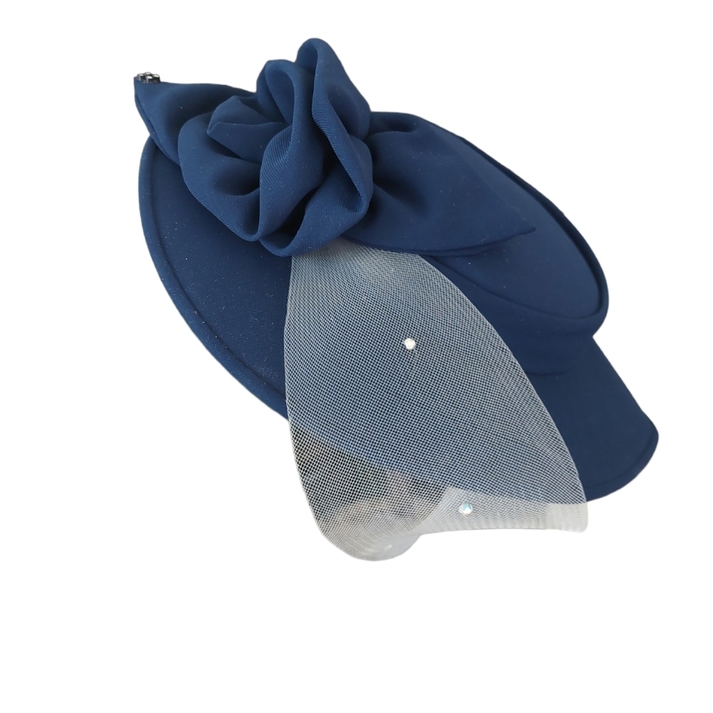 Moshita Couture Navy Sunday Women's Hat EUC - Picture 4 of 13